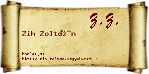 Zih Zoltán névjegykártya
